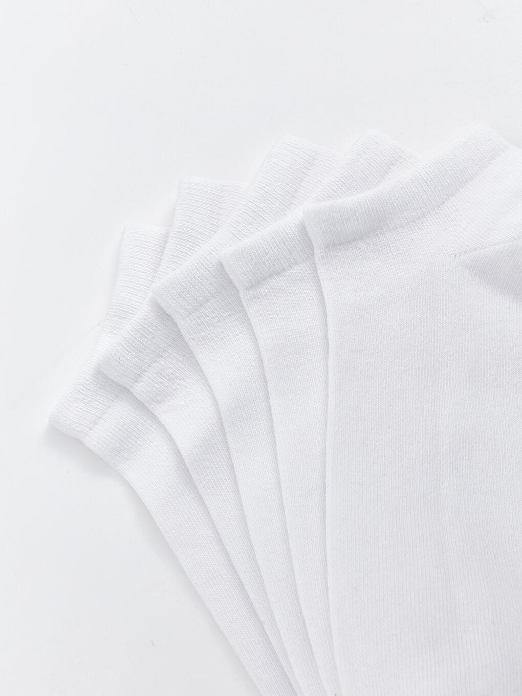 Beyaz Kadın Düz Patik Çorap 5'li-2