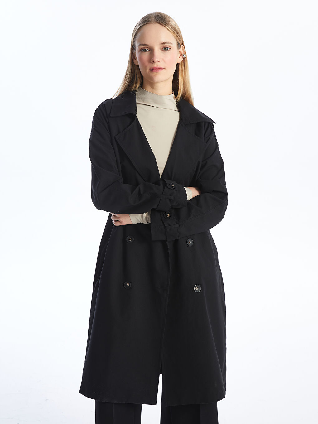 Jacket Collar Straight Long Sleeve Oversize Women's Trench Coat -S4KF80Z8-RQL