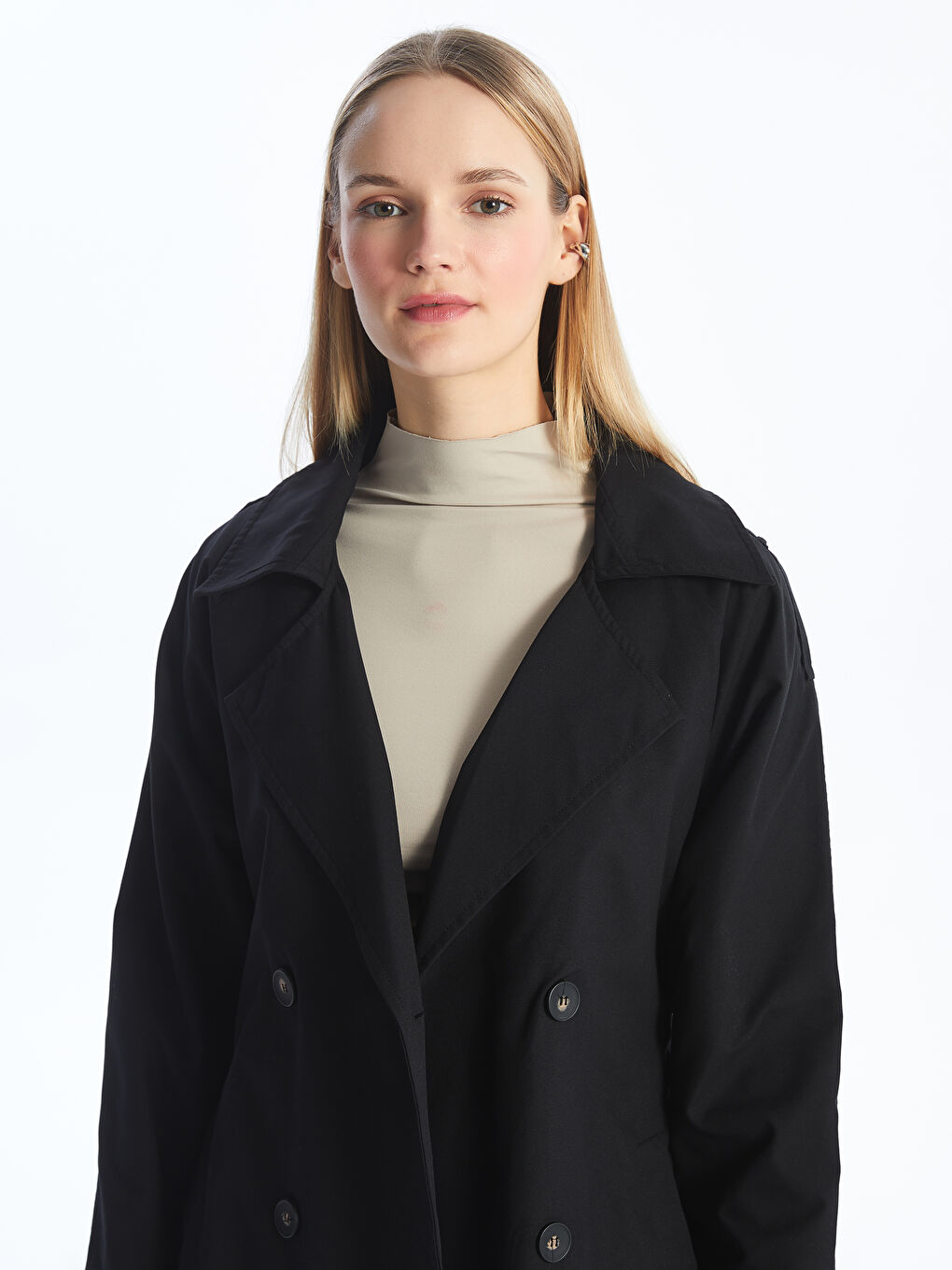 Jacket Collar Straight Long Sleeve Oversize Women's Trench Coat -S4KF80Z8-RQL