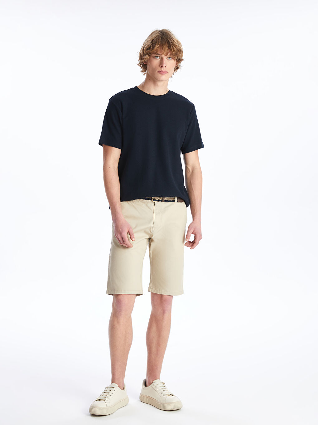 Slim Fit Dobby Fabric Men's Shorts-1