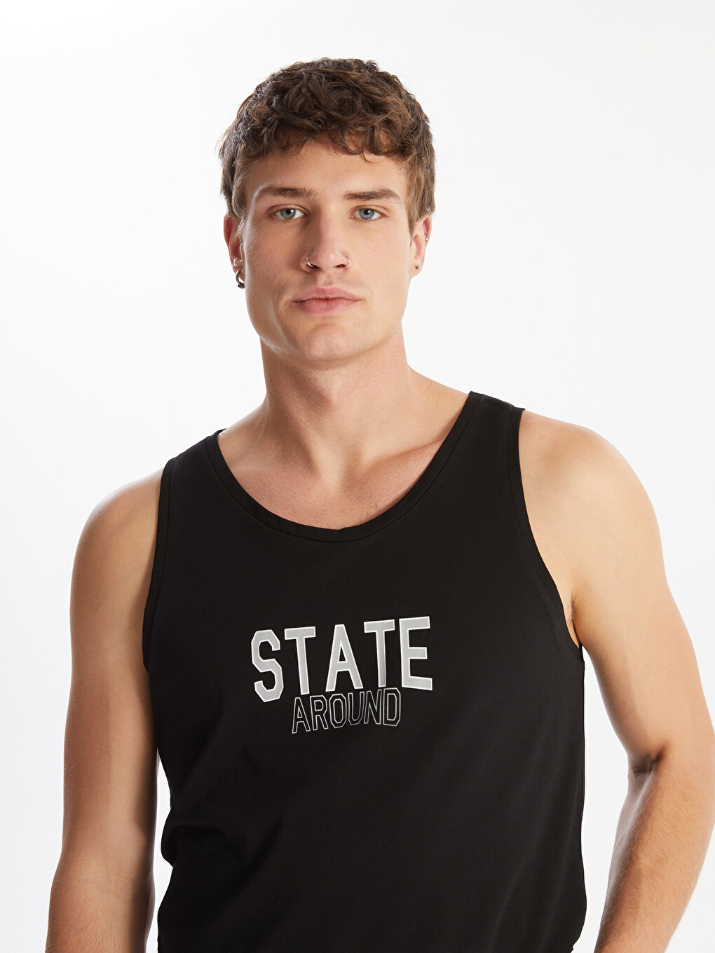 Crew Neck Printed Jersey Men's Sleeveless T-Shirt-2