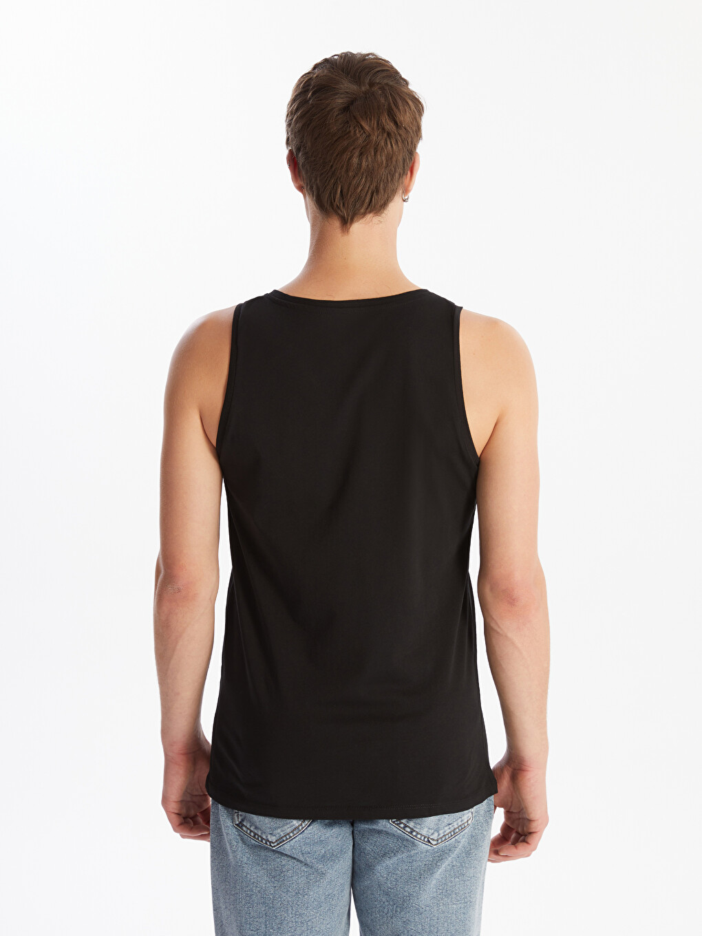 Crew Neck Printed Jersey Men's Sleeveless T-Shirt-4