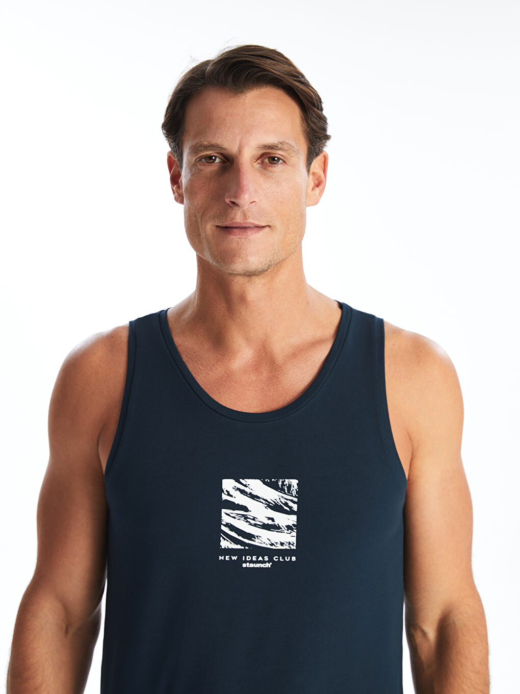 Майка без рукавов с круглым вырезом и принтом из джерси для мужчин-2