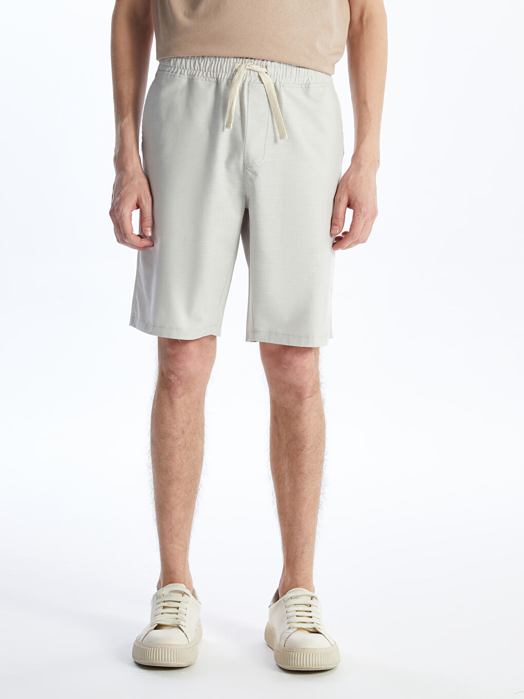 Bej Standart Kalıp Erkek Şort-2