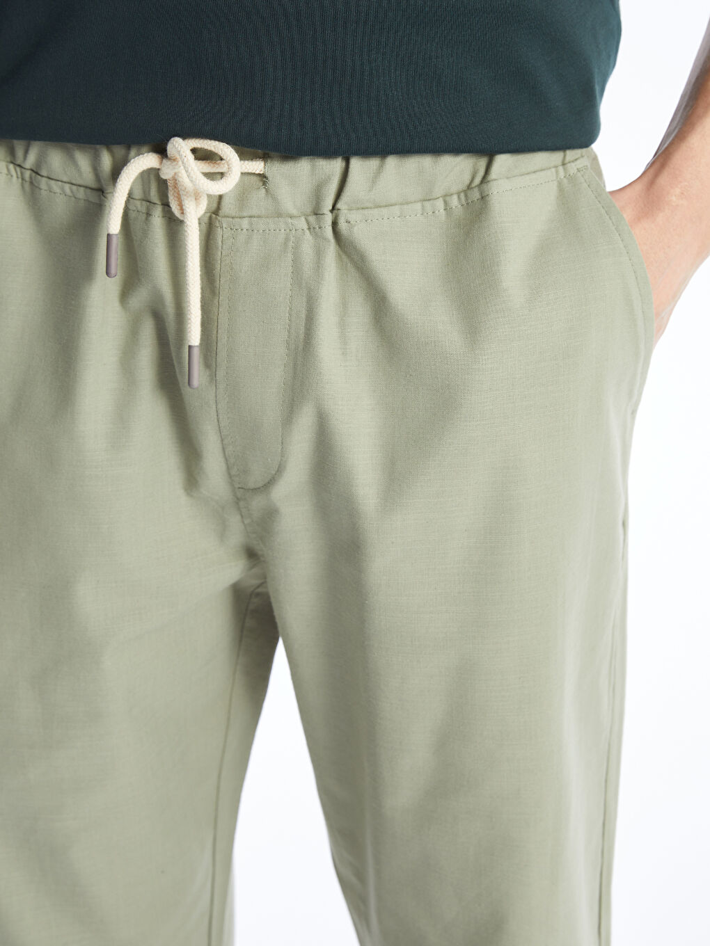 Haki Standart Kalıp Erkek Pantolon-1