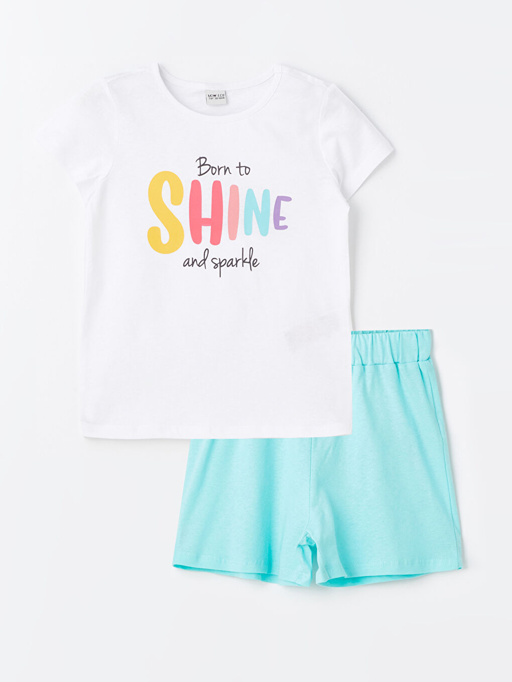 T-shirt et Short pour Filles à Manches Courtes Imprimé Col Rond