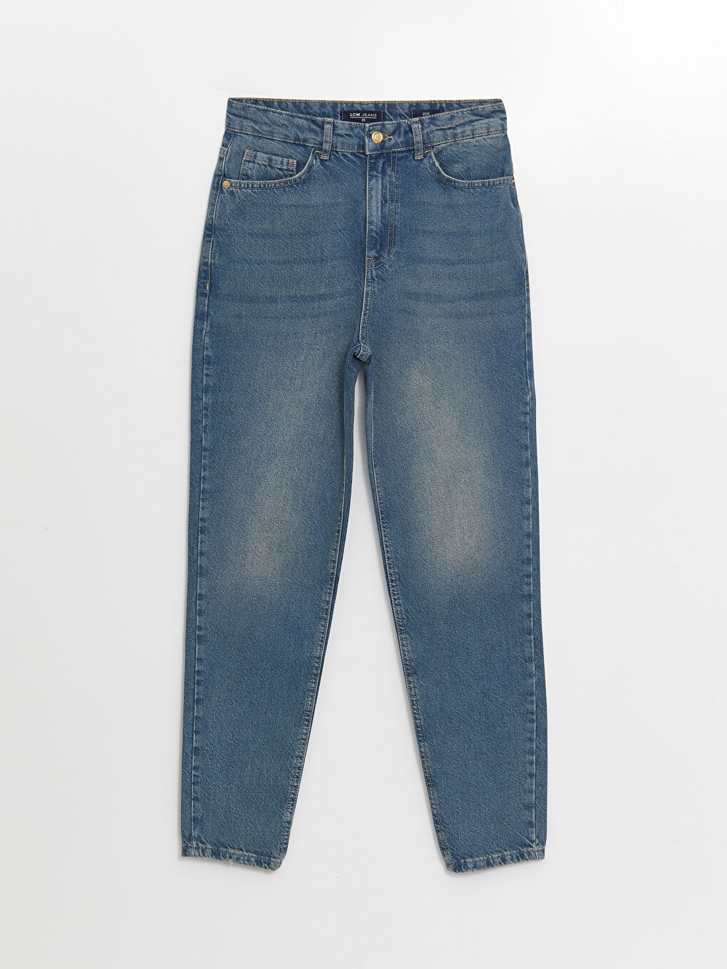 LCW Jeans Orta Ton İndigo Rodeo Mom Fit Kadın Jean Pantolon - 5