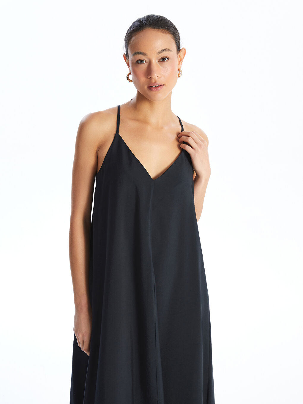 V-Neck Straight Strap Women's Dress -S4KG86Z8-CVL