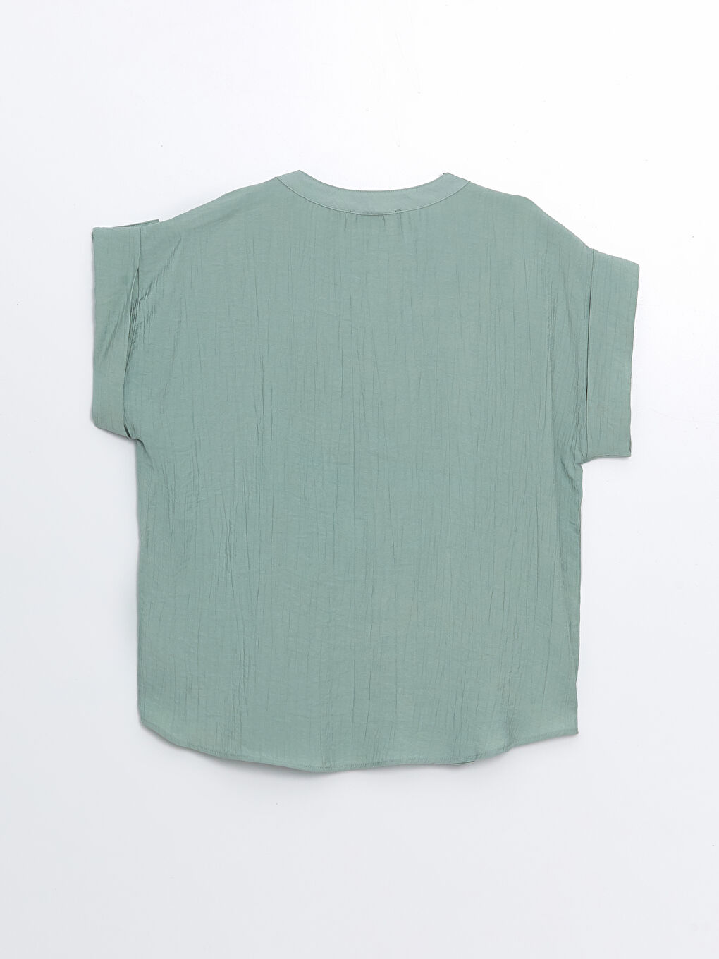 Henley Neckline Straight Short Sleeve Women Blouse -S4KG94Z8-GBZ