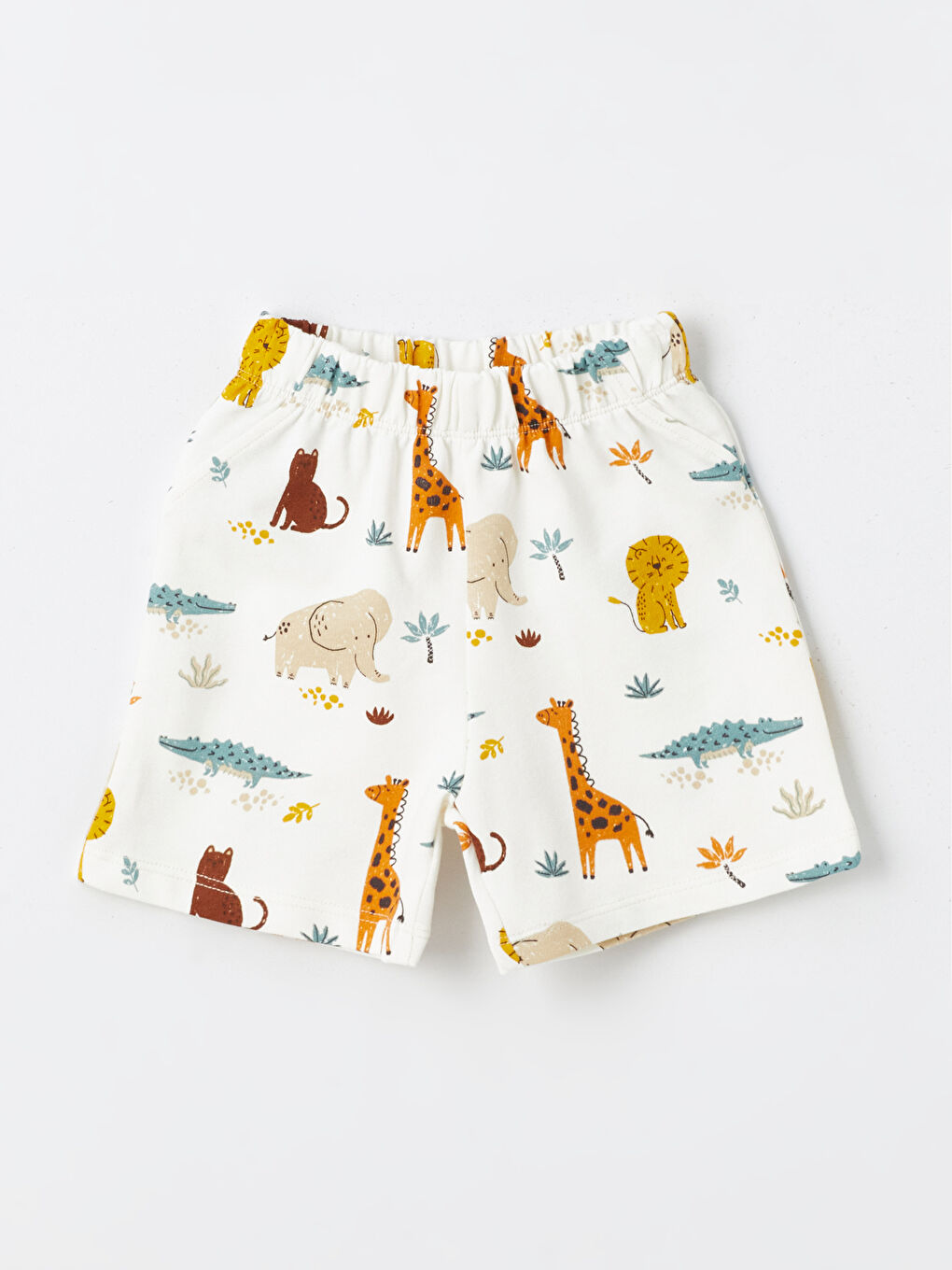 Beyaz Bisiklet Yaka Baskılı Erkek Bebek Tişört ve Şort 2'li Takım-3