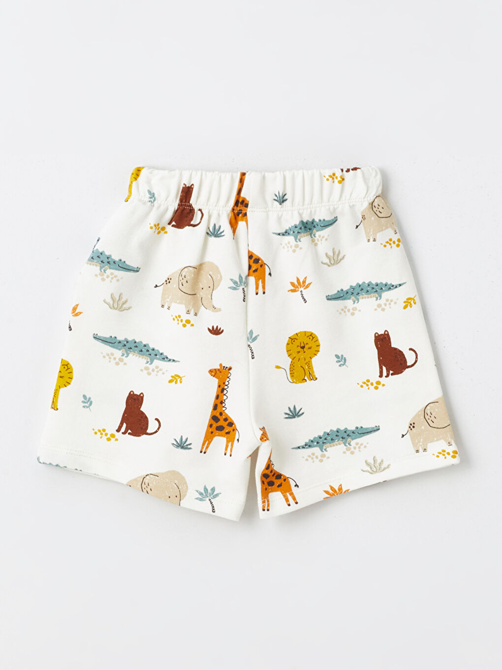 Beyaz Bisiklet Yaka Baskılı Erkek Bebek Tişört ve Şort 2'li Takım-4