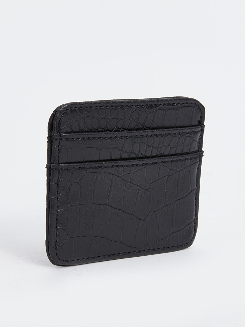 Siyah Deri Görünümlü Kadın Kartlık-1