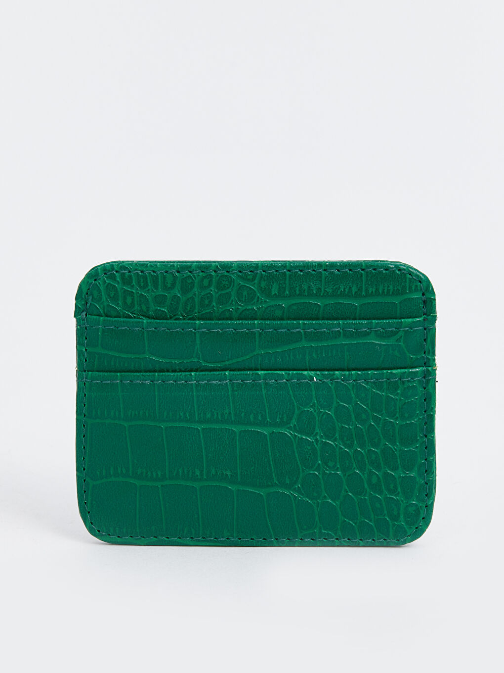 Yeşil Deri Görünümlü Kadın Kartlık