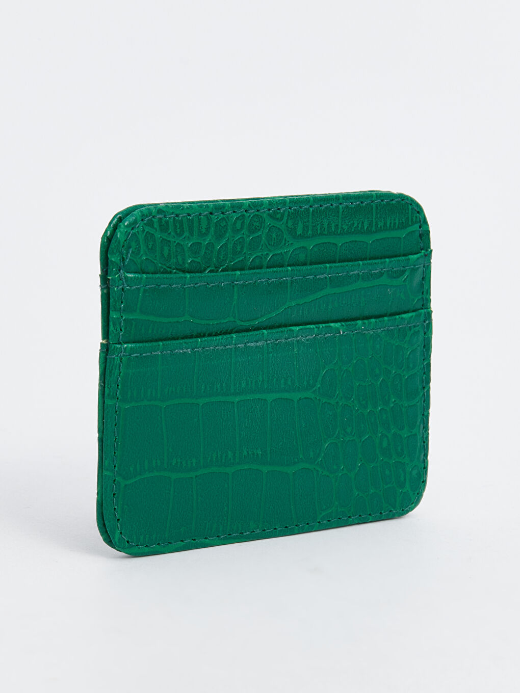 Yeşil Deri Görünümlü Kadın Kartlık-1