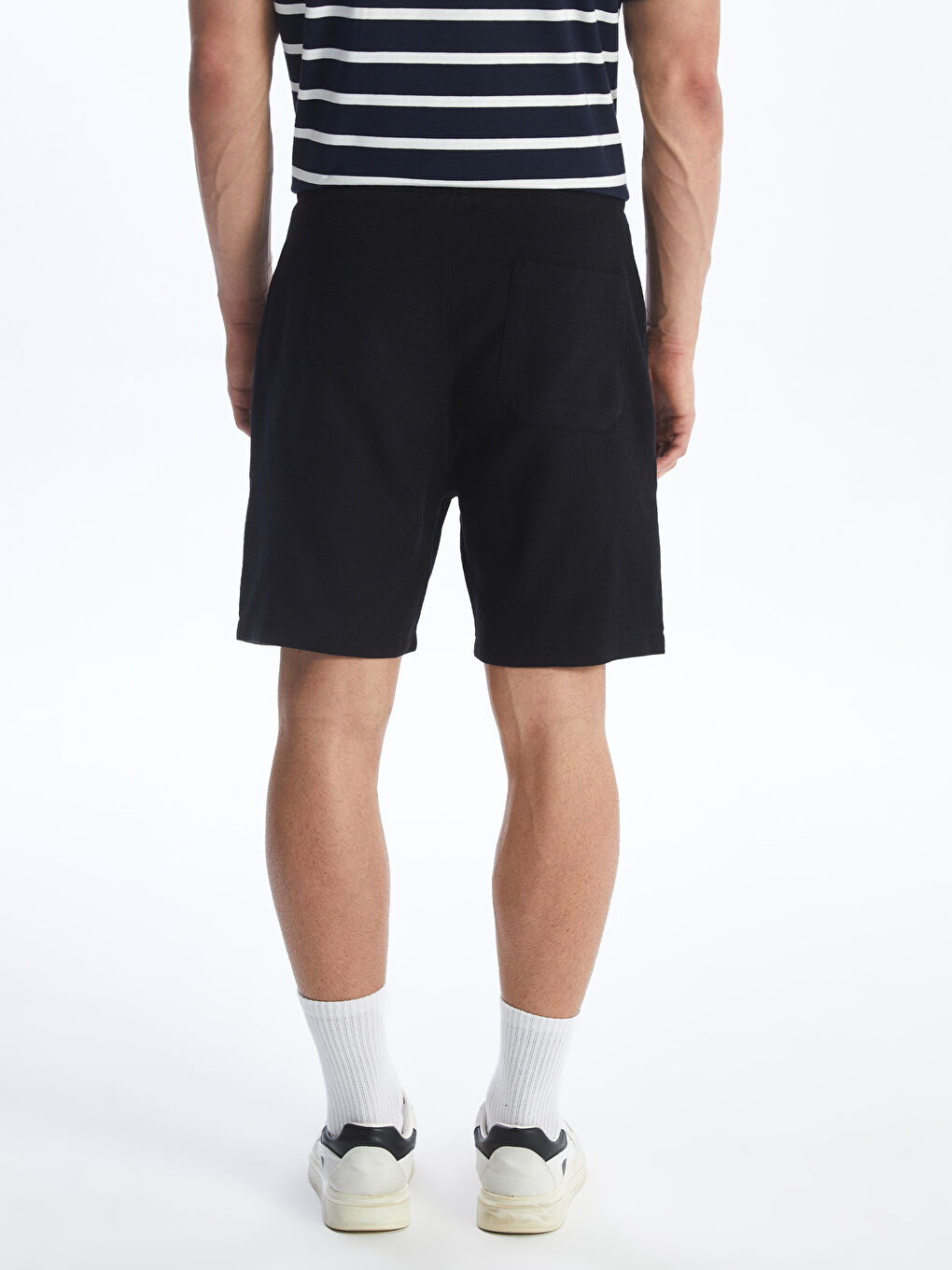 Siyah Standart Kalıp Erkek Şort-4