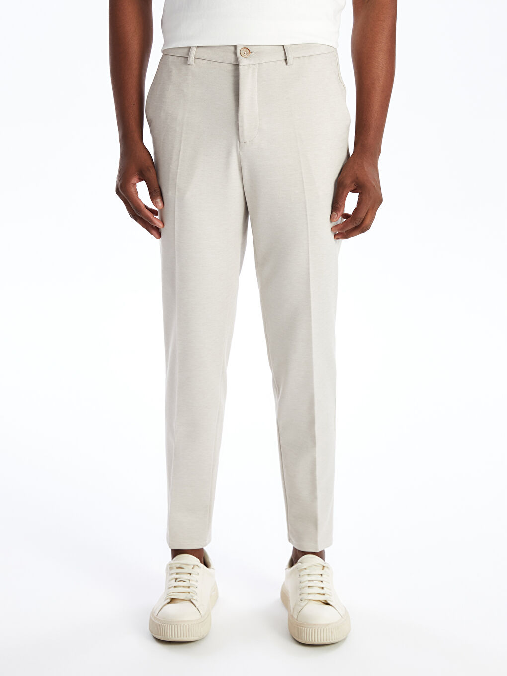 Bej Standart Kalıp Erkek Pantolon-2