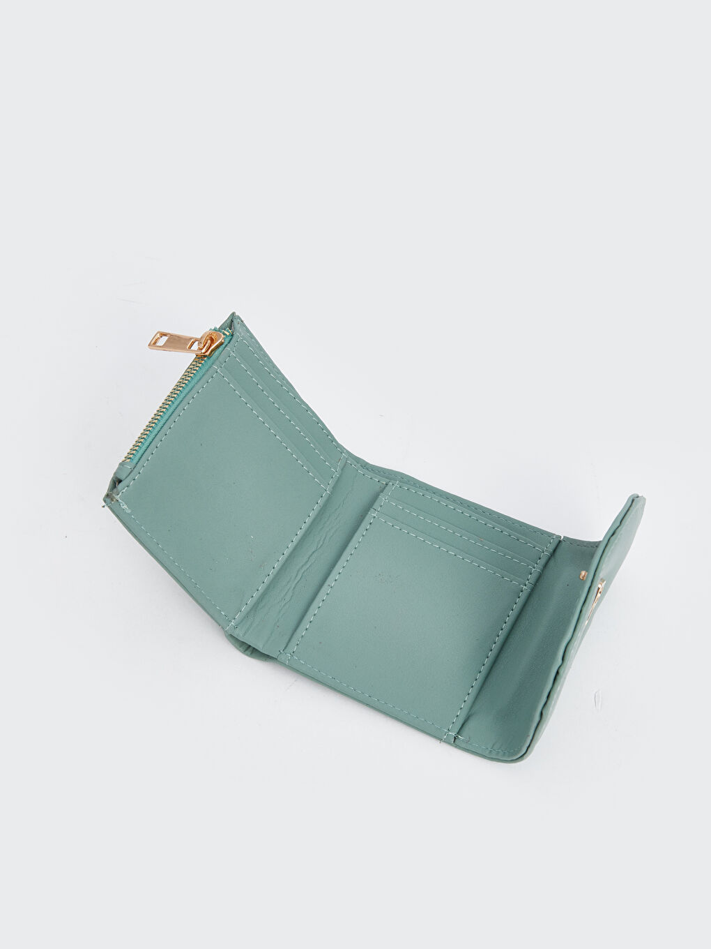 Yeşil Çıtçıt Kapamalı Kadın Cüzdan-3