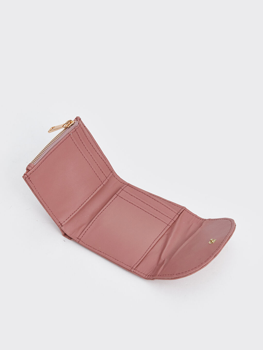 Kahverengi Çıtçıt Kapamalı Kadın Cüzdan-3