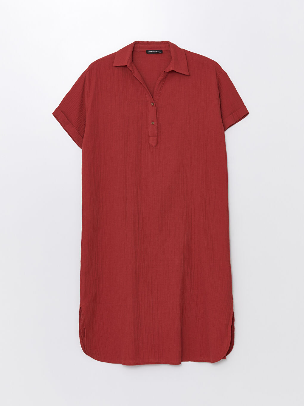 Shirt Collar Straight Short Sleeve Oversize Women's Dress -S4KH97Z8-H2Z
