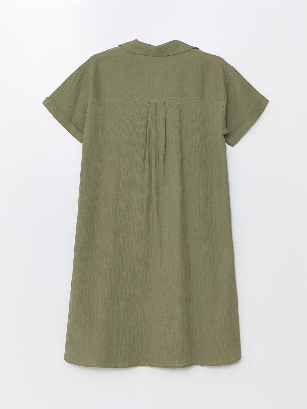 Shirt Collar Straight Short Sleeve Oversize Women's Dress -S4KH97Z8-H8G