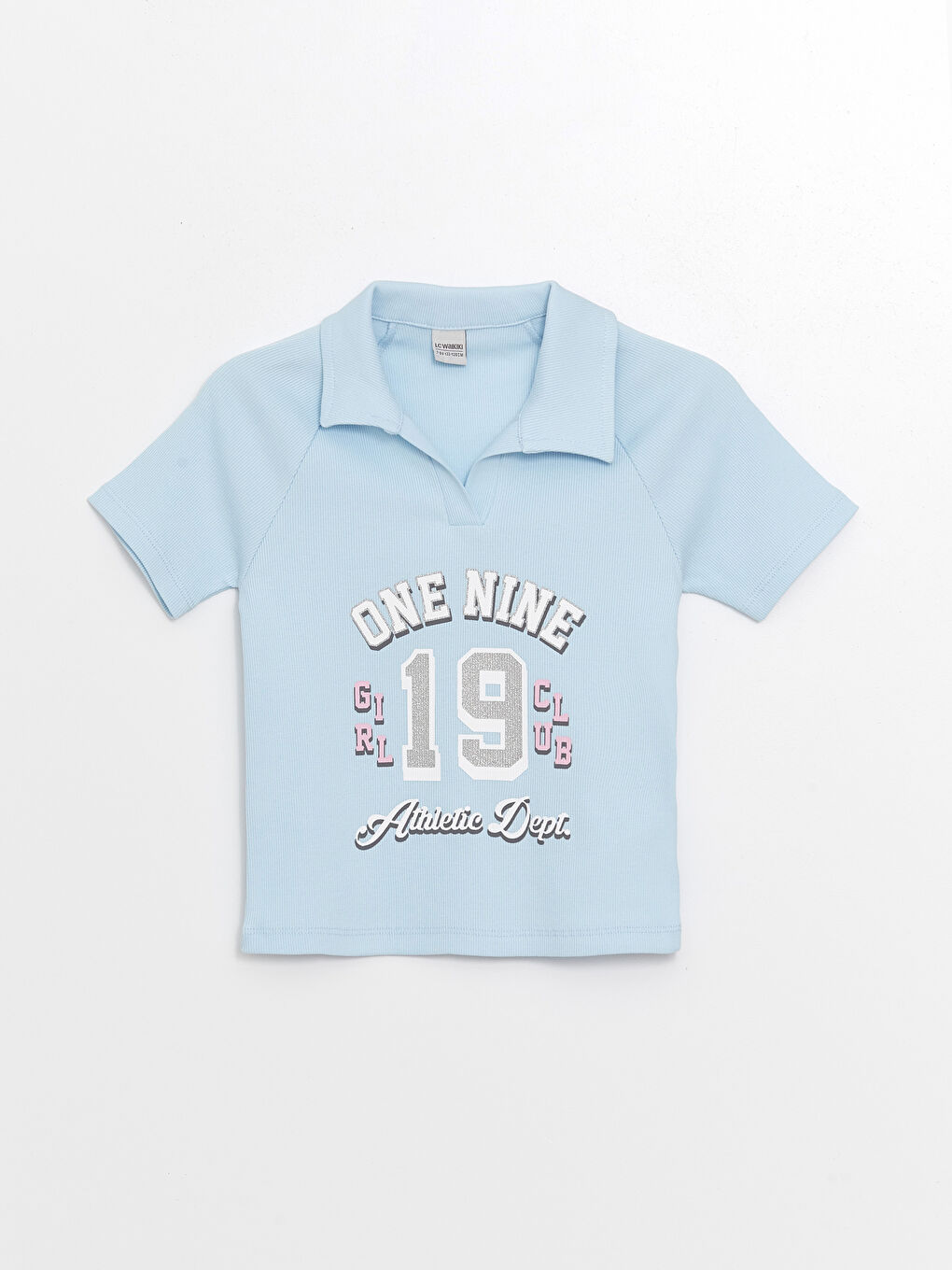 Polo Neck Printed Short Sleeve Girl's T-Shirt -S4KI04Z4-QXE