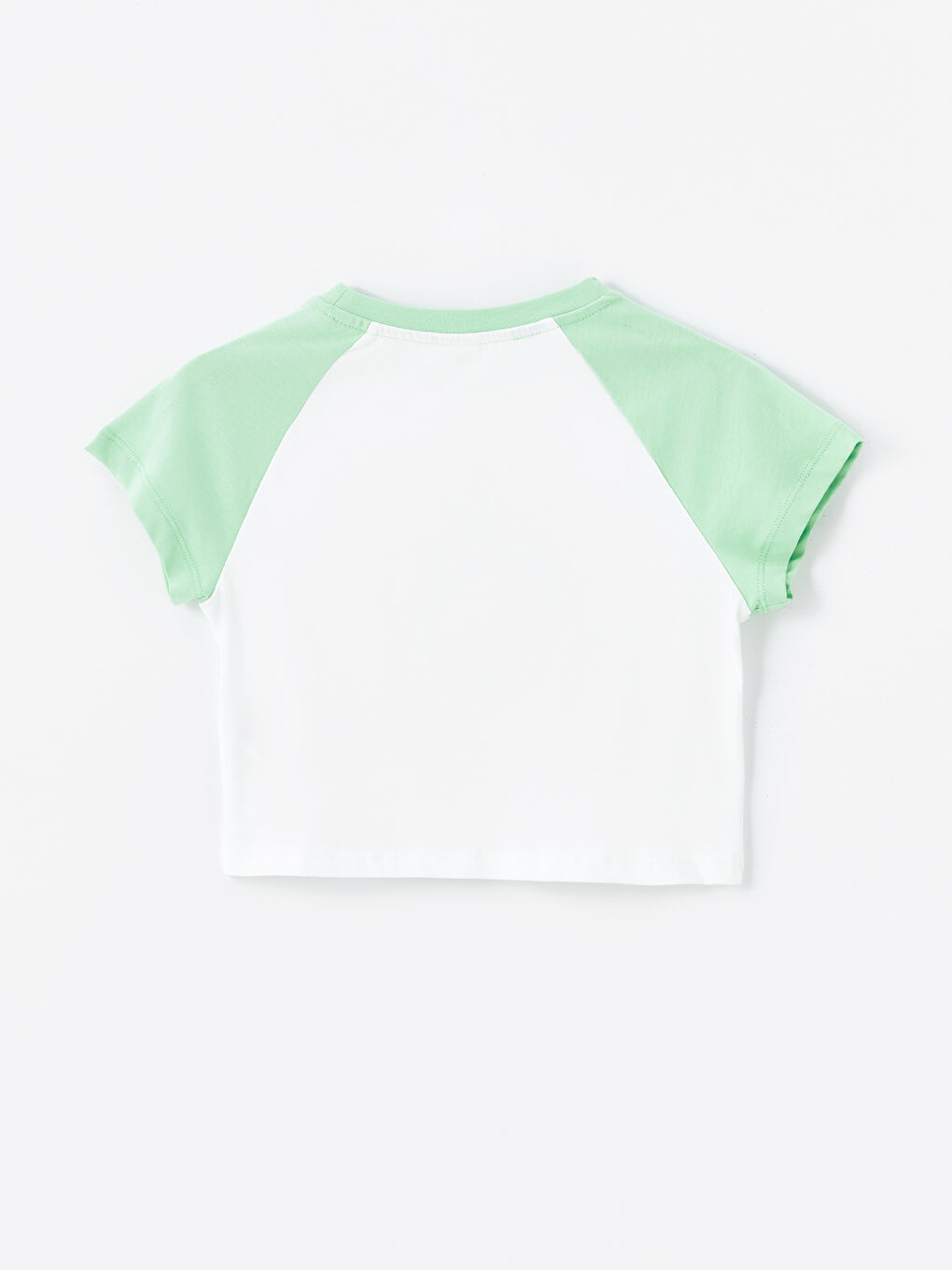 Poncho Crew Neck Printed Short Sleeve Girls' Crop T-Shirt -S4KI06Z4-R9J