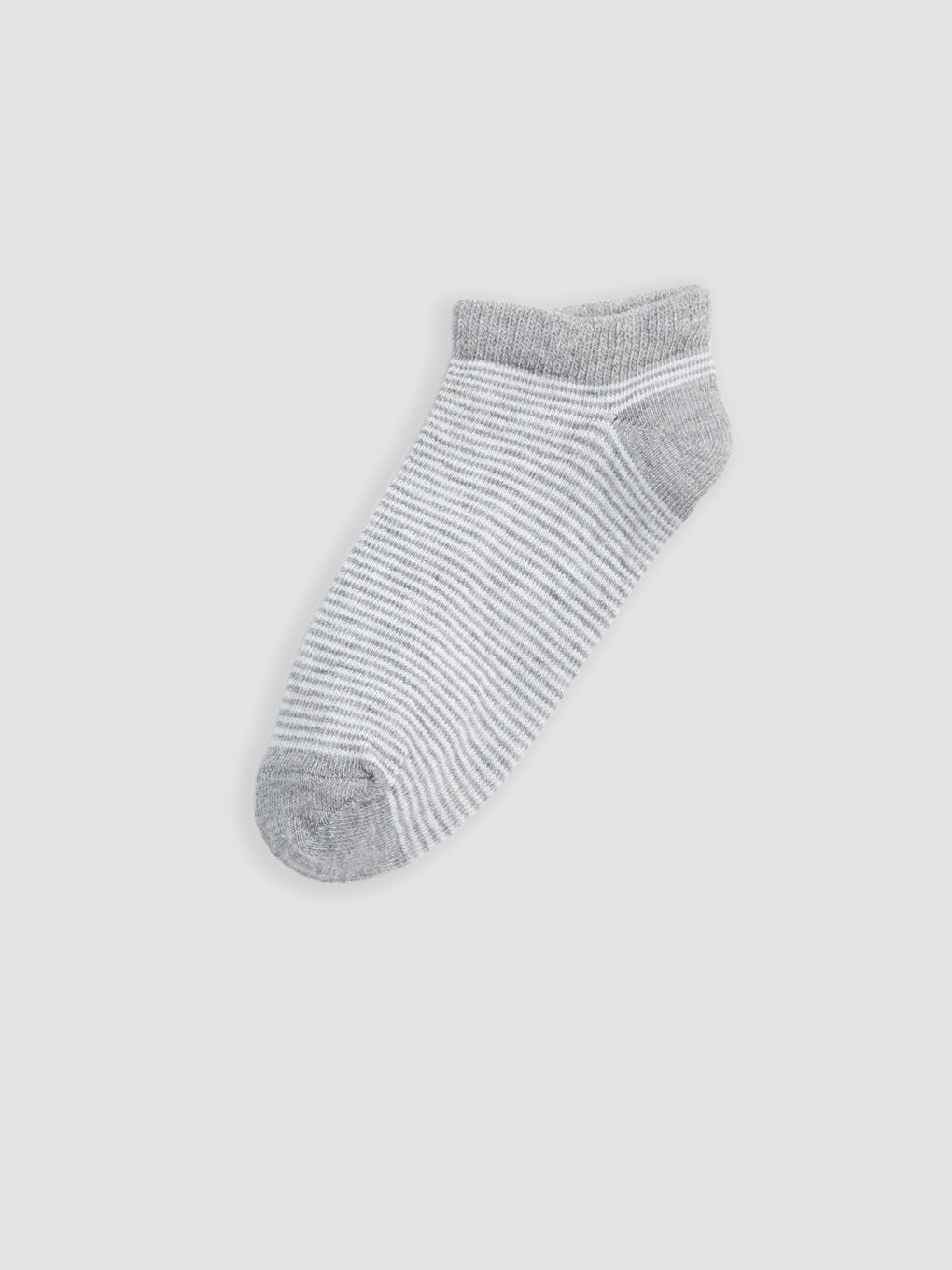 Gri Çizgili Erkek Çocuk Patik Çorap