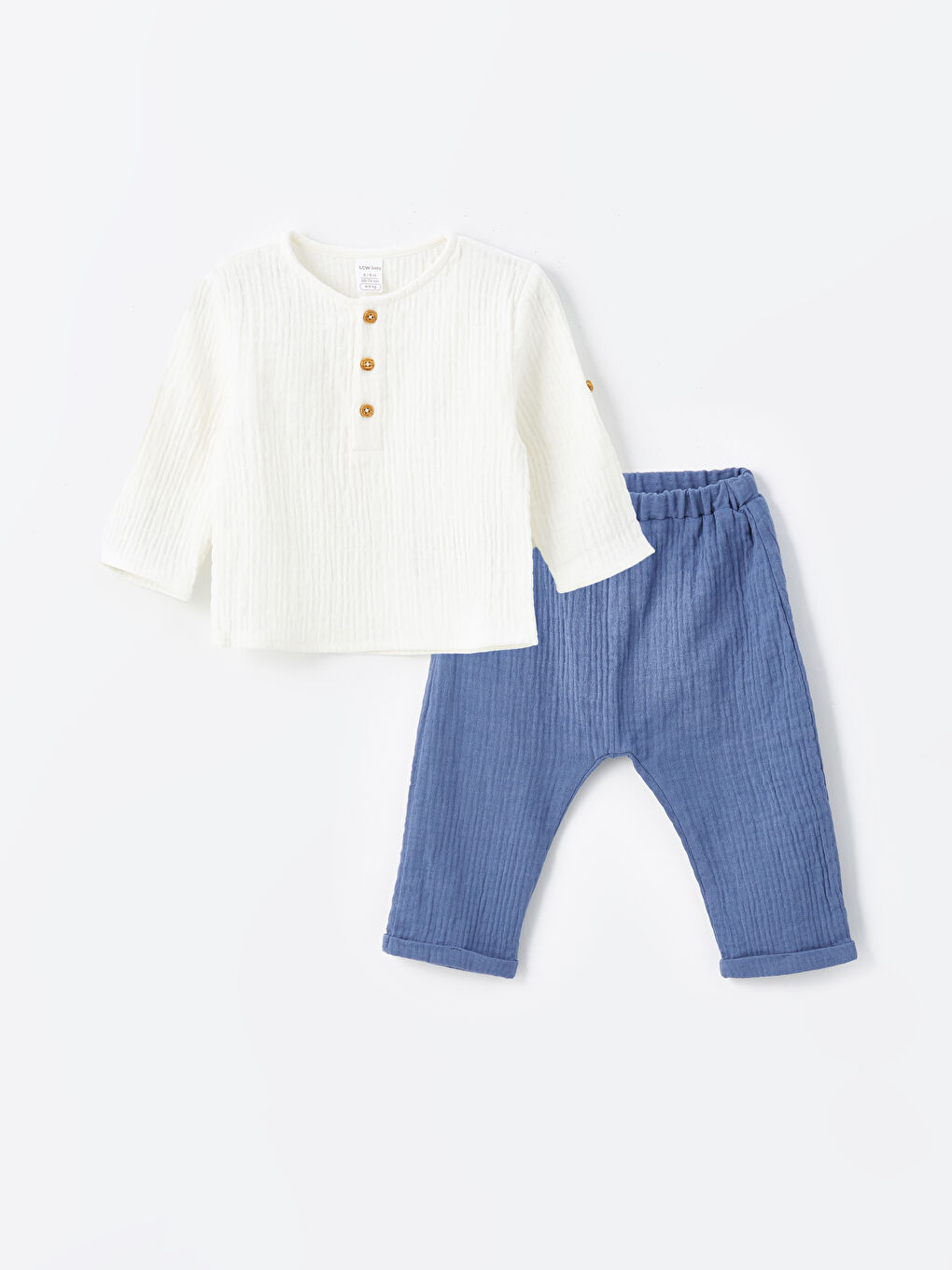 Crew Neck Long Sleeve Baby Boys' T-Shirt and Pants 2 Pack Set