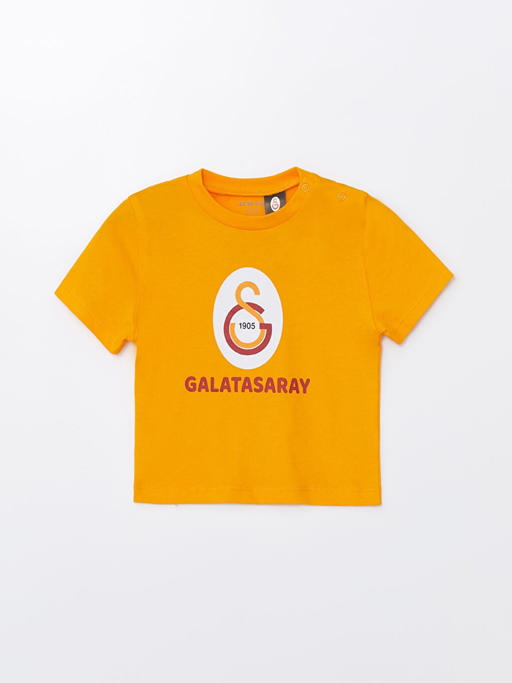 LCW baby Canlı Turuncu Bisiklet Yaka Galatasaray Baskılı Erkek Bebek Tişört Ve Şort 2'li Takım - 3