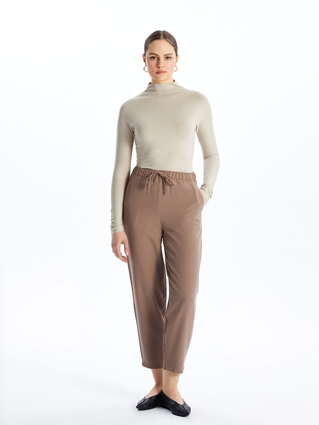 Carrot Cut Plain Linen Blend Women's Pants -S4KI73Z8-YJJ