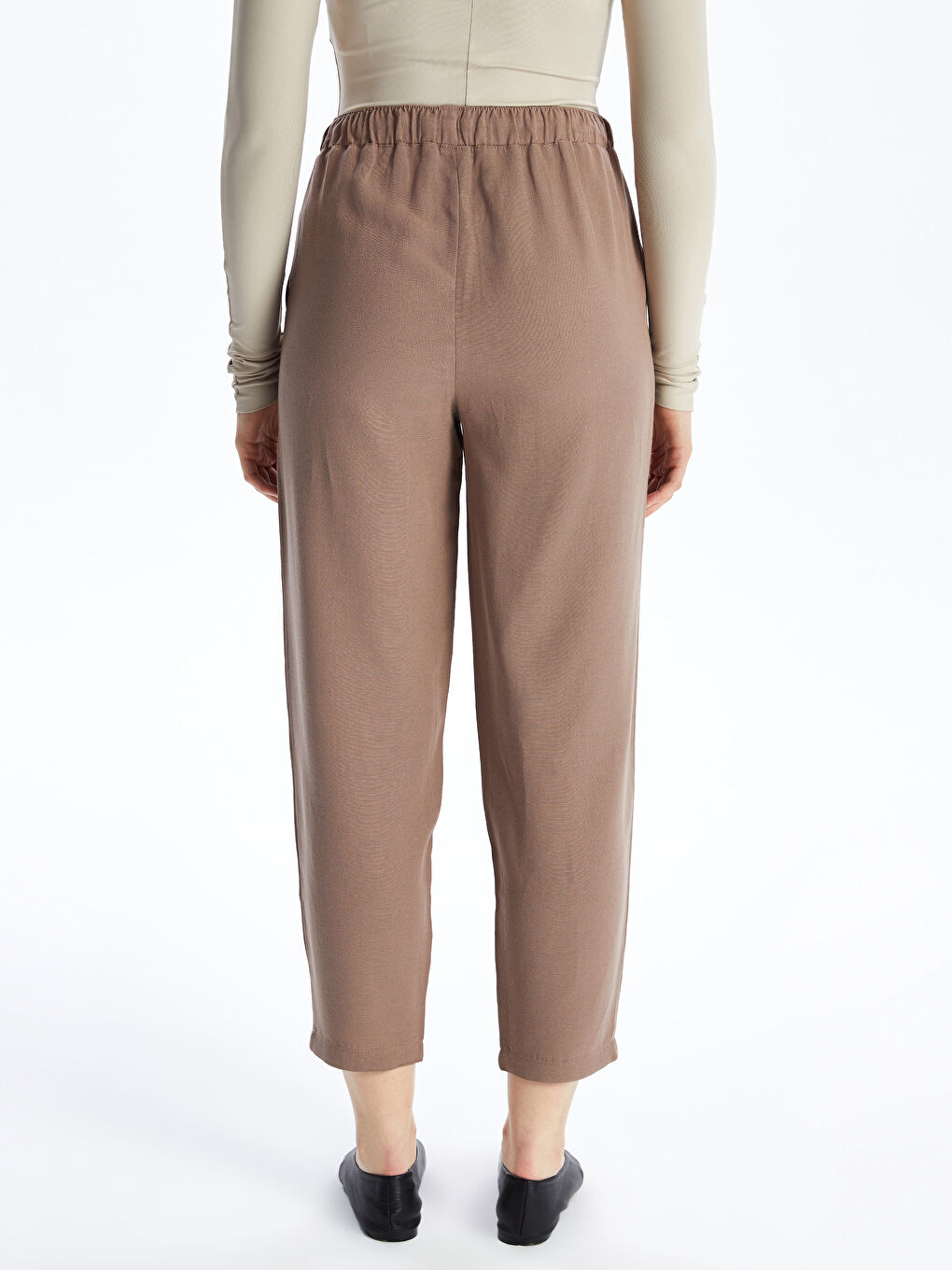 Carrot Cut Plain Linen Blend Women's Pants -S4KI73Z8-YJJ