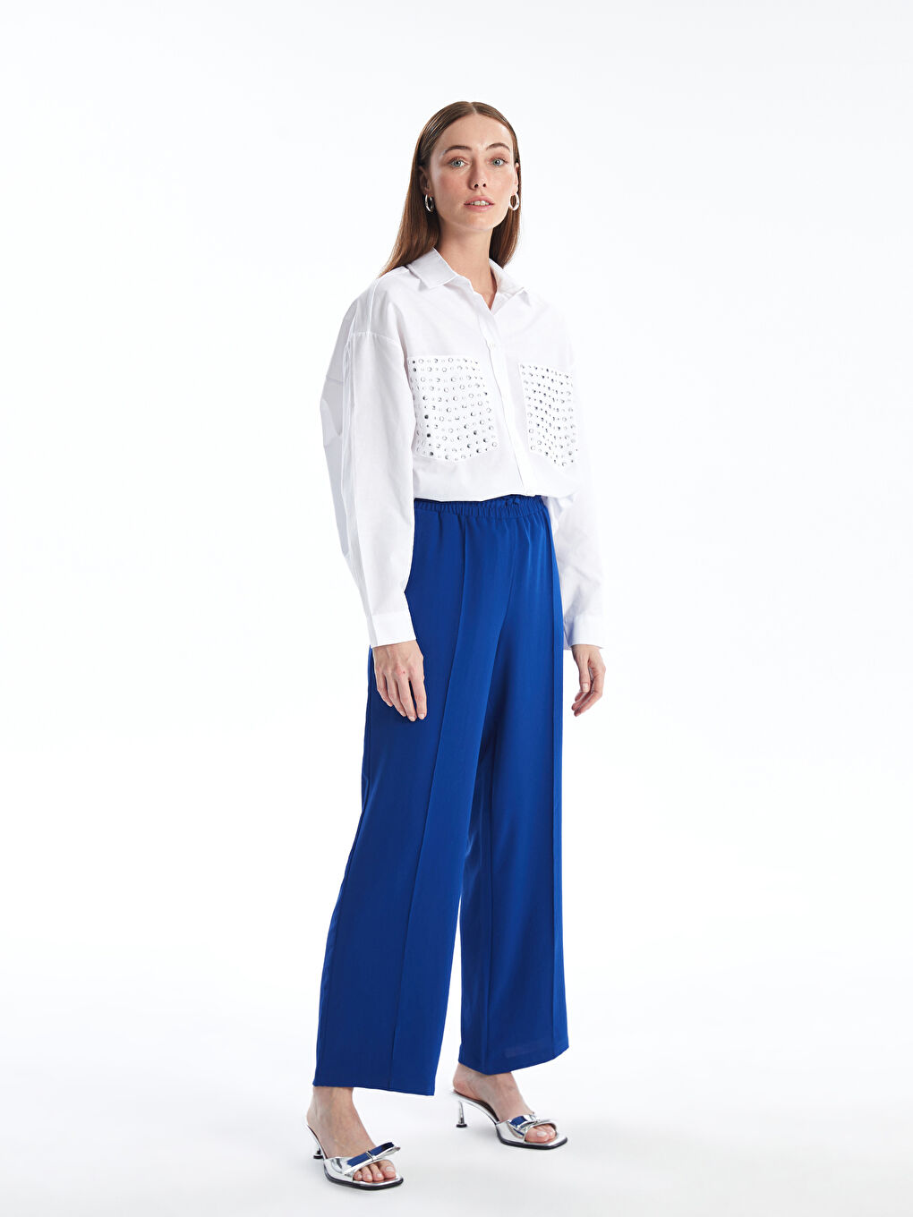Elastic Waist Comfortable Fit Women's Trousers -S4KI81Z8-HRS
