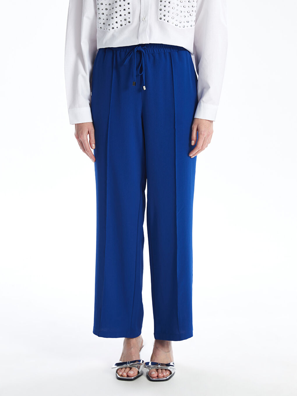 Elastic Waist Comfortable Fit Women's Trousers -S4KI81Z8-HRS