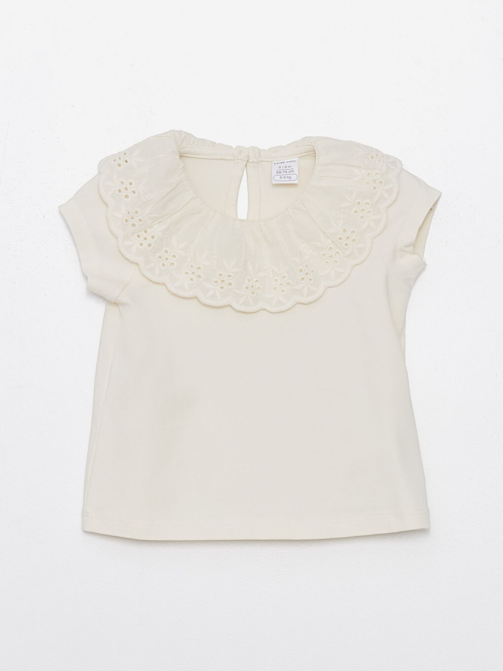 Peter Pan Collar Short Sleeve Baby Girls' T-Shirt