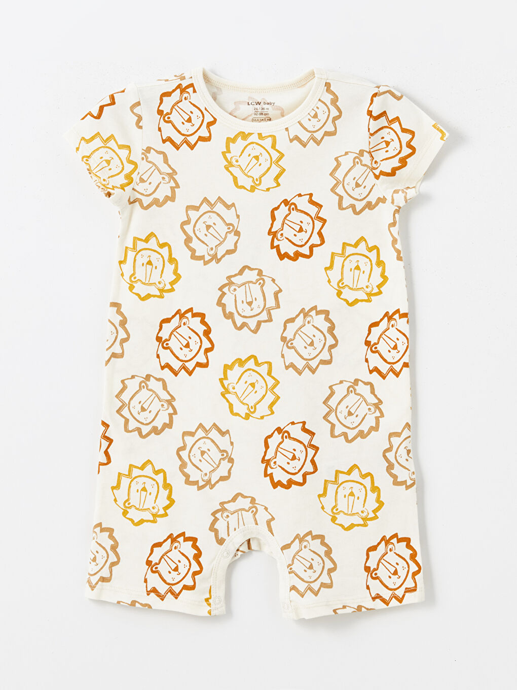 Sarı Bisiklet Yaka Kısa Kollu Baskılı Erkek Bebek Tulum 2'li-3