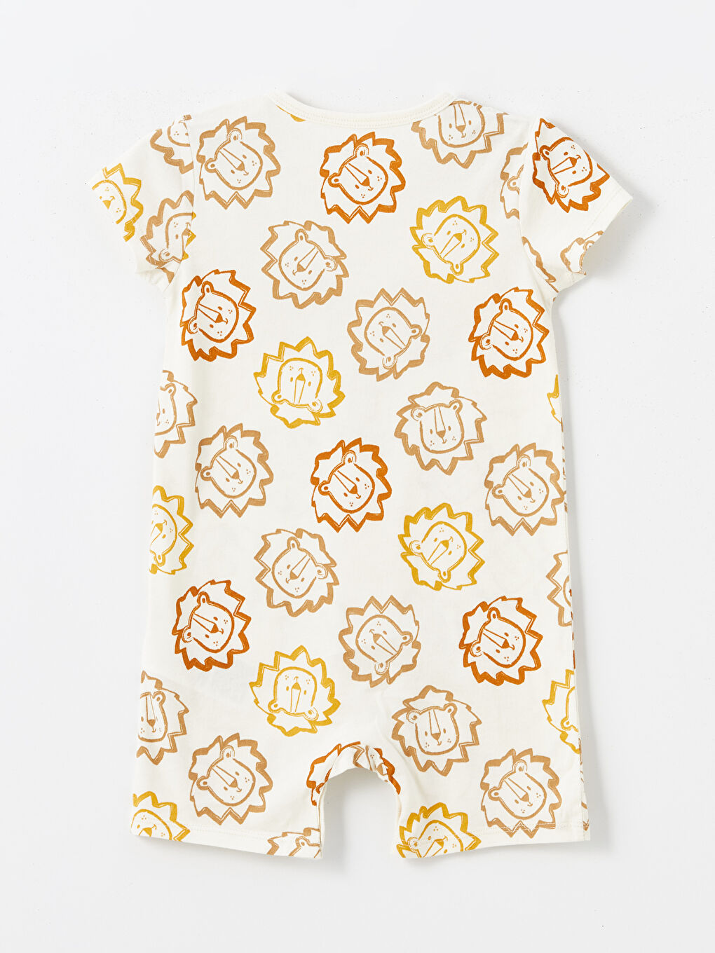 Sarı Bisiklet Yaka Kısa Kollu Baskılı Erkek Bebek Tulum 2'li-4