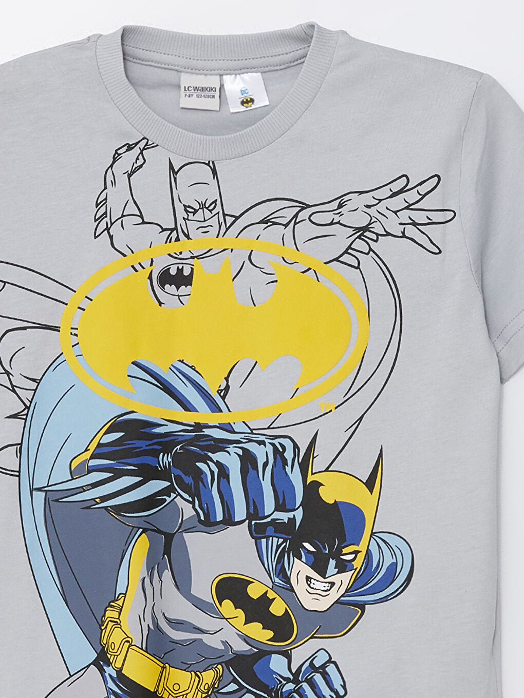 تيشيرت ياقة دائرية باتمان مطبوع كم قصير للأولاد-2