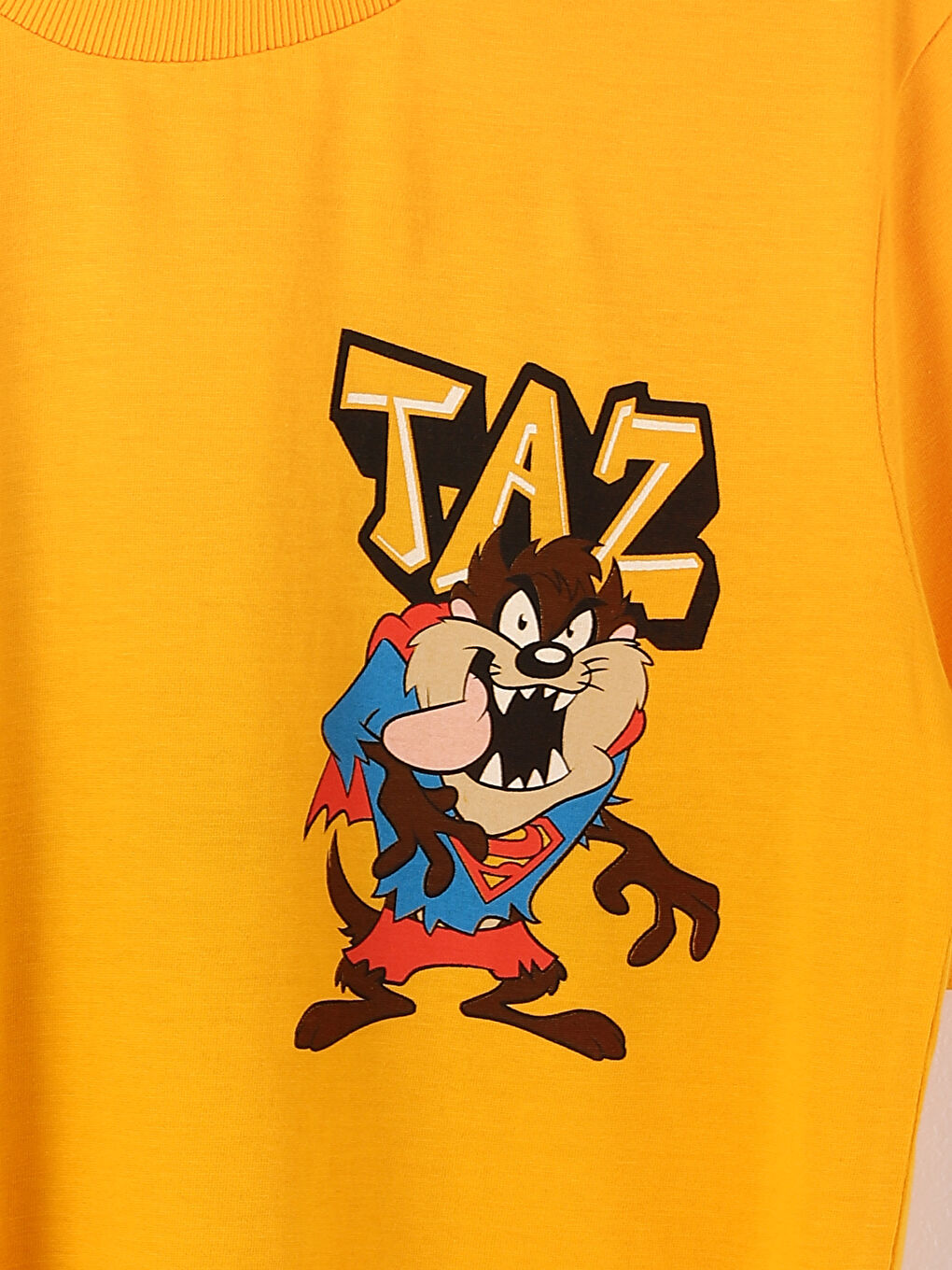 تي شيرت كم قصير مطبوع تسمانيا بياقة دائرية للأولاد-2