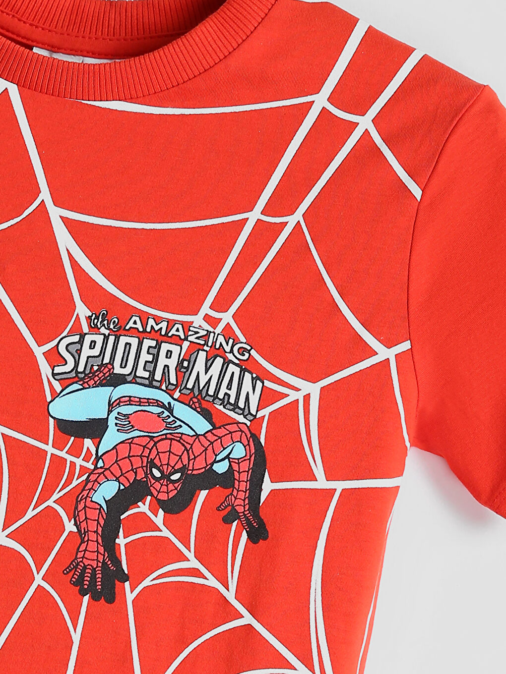 Crew Neck Boys' Spider-Man Printed T-Shirt-3