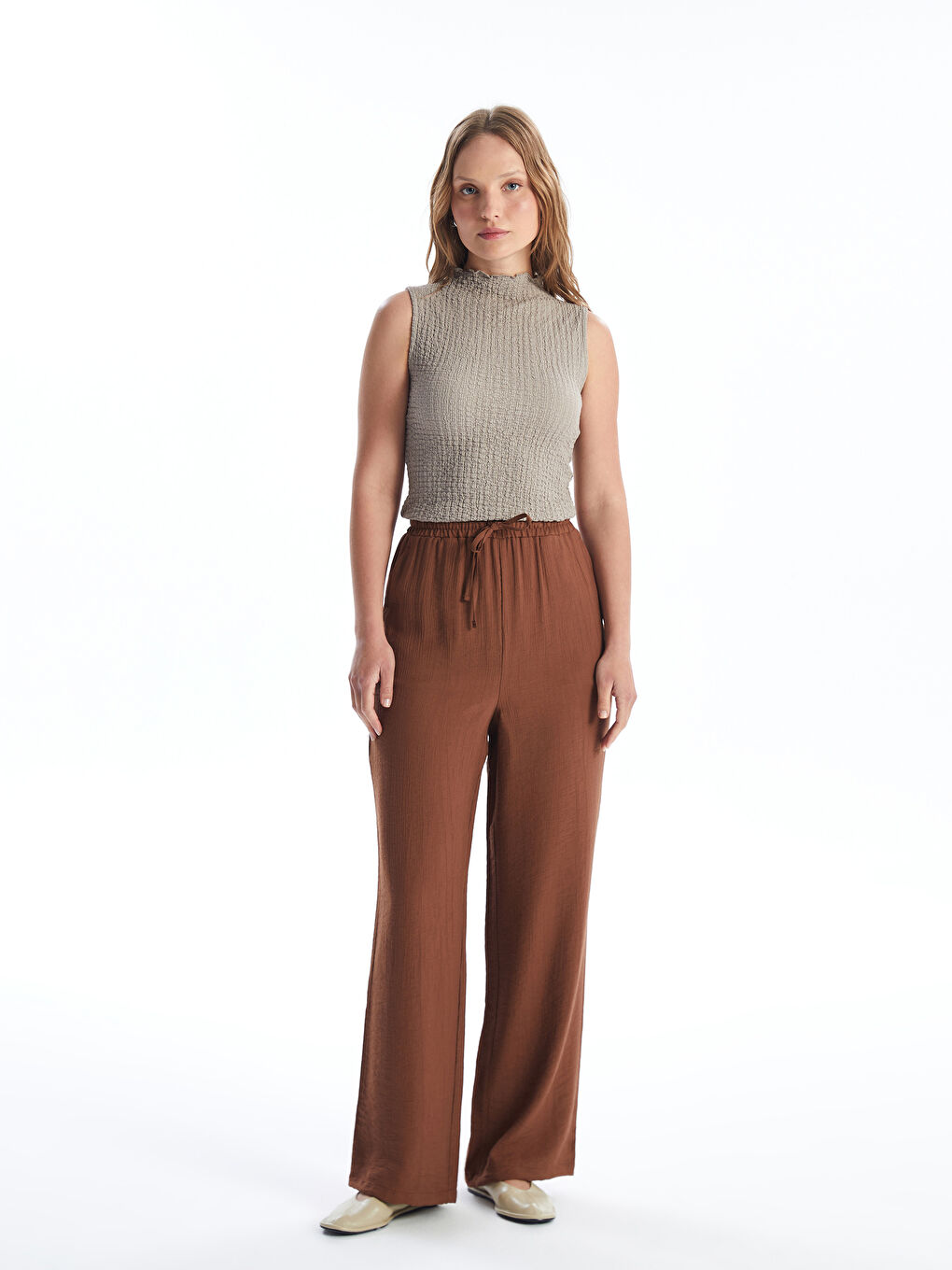 Elastic Waist Comfortable Fit Women's Trousers -S4KJ13Z8-YA1