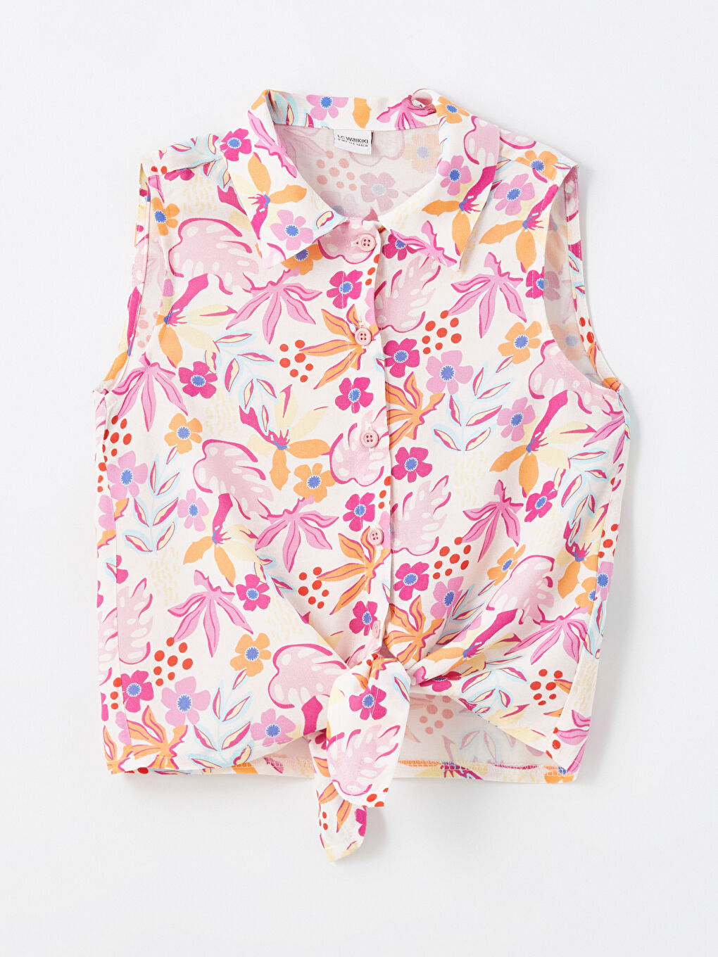LCW Kids Pembe Kız Çocuk Crop Gömlek 2'li - 4