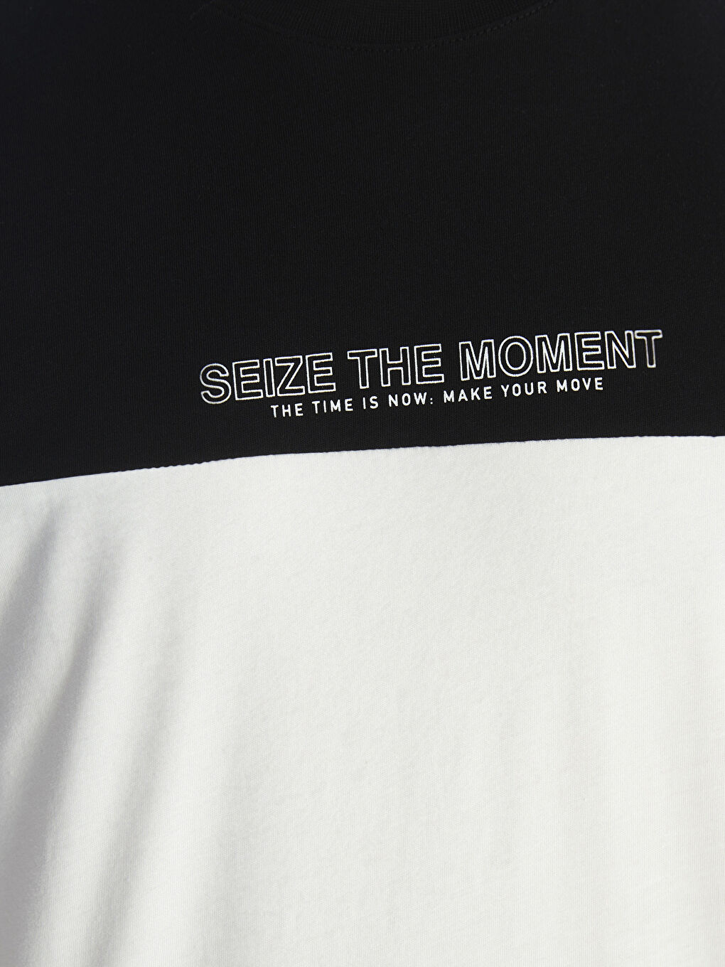 Crew Neck Short Sleeve Combed Cotton Men's T-shirt with Color Block -S4KJ46Z8-CVL