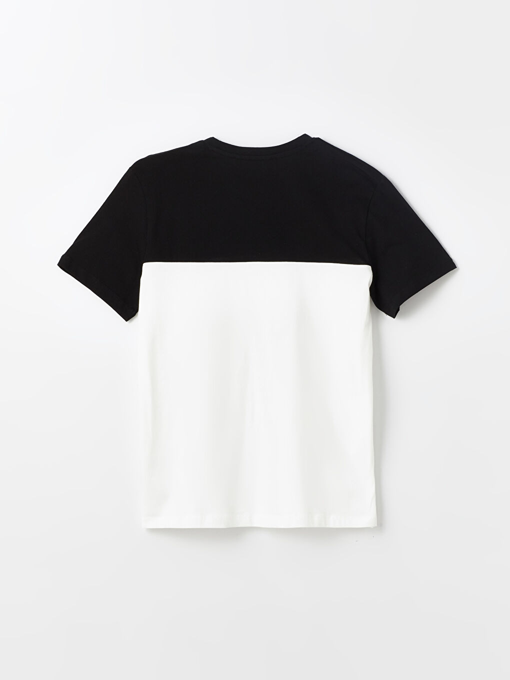 Crew Neck Short Sleeve Combed Cotton Men's T-shirt with Color Block -S4KJ46Z8-CVL