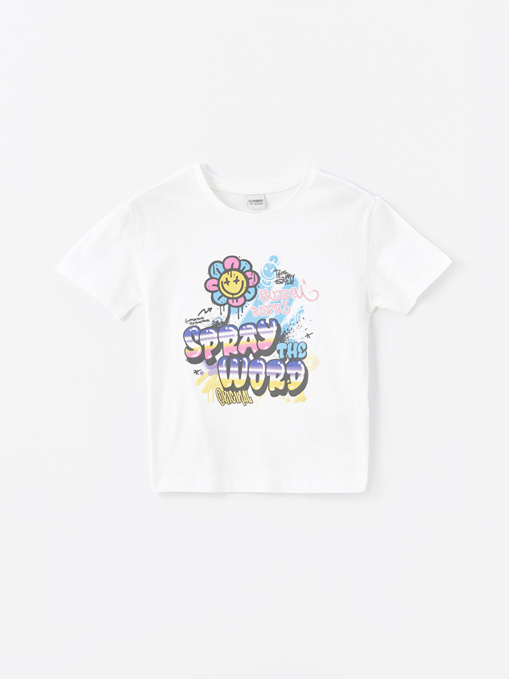 Crew Neck Printed Short Sleeve Girl T-shirt -S4KJ52Z4-R9J