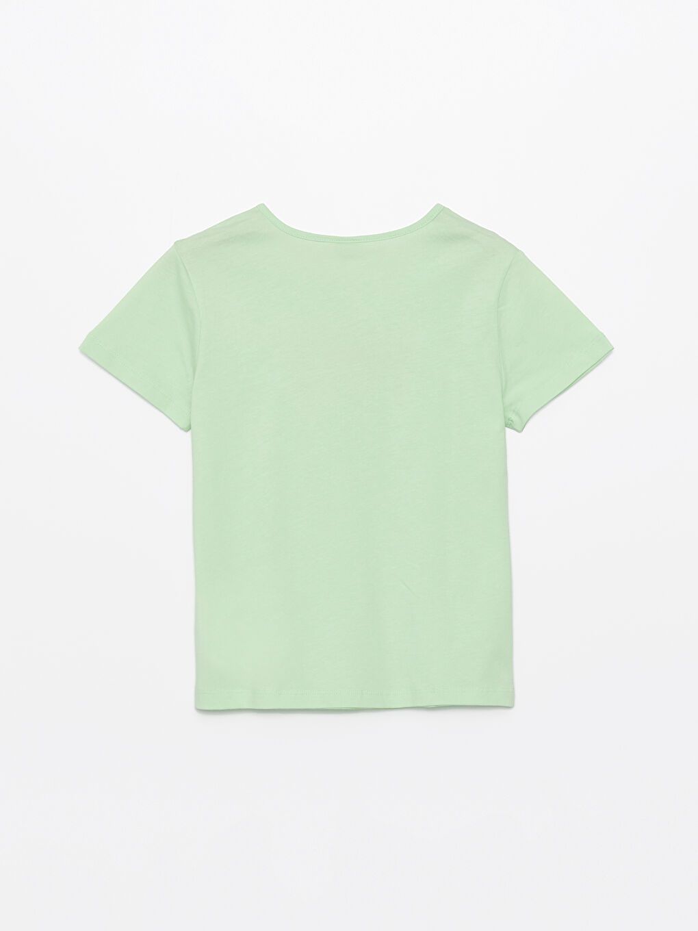 تيشيرت للبنات بياقة دائرية وكم قصير مطبوع-3