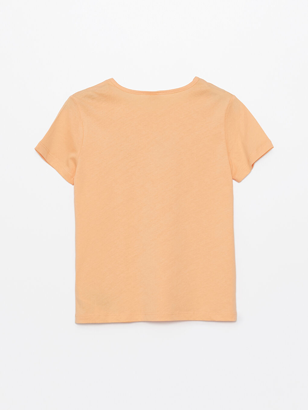 Turuncu Bisiklet Yaka Baskılı Kısa Kollu Kız Çocuk Tişört-3