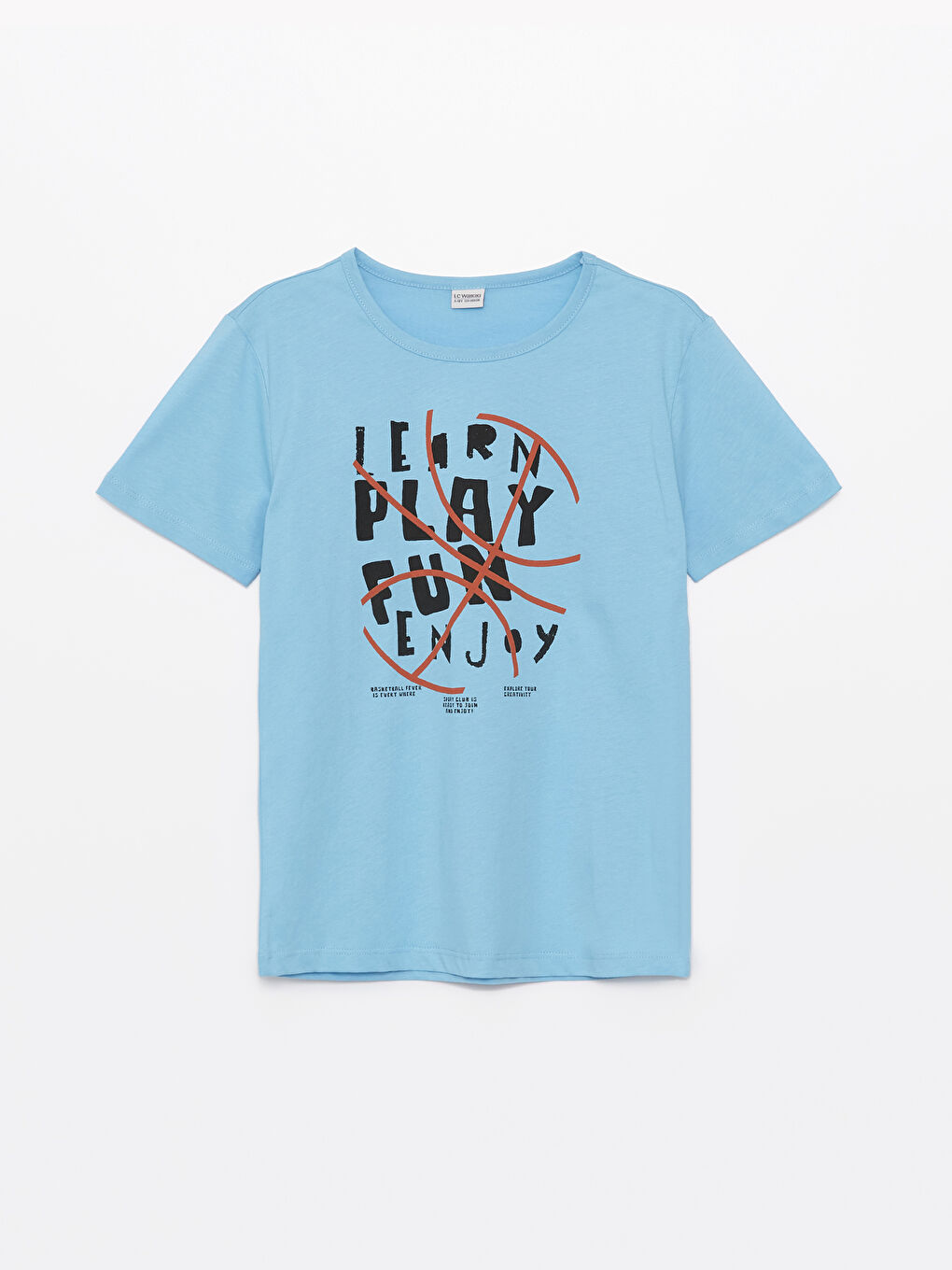 Mavi Bisiklet Yaka Baskılı Kısa Kollu Erkek Çocuk Tişört-2