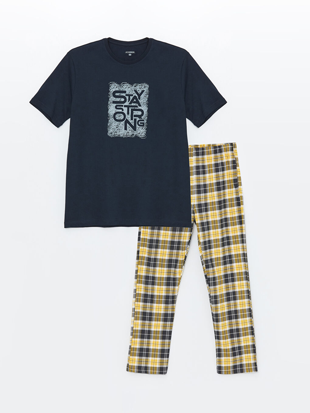 Sarı Standart Kalıp Erkek Pijama Takımı-5