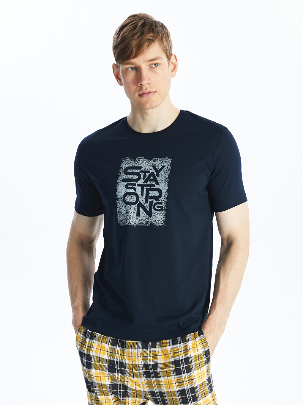 Sarı Standart Kalıp Erkek Pijama Takımı