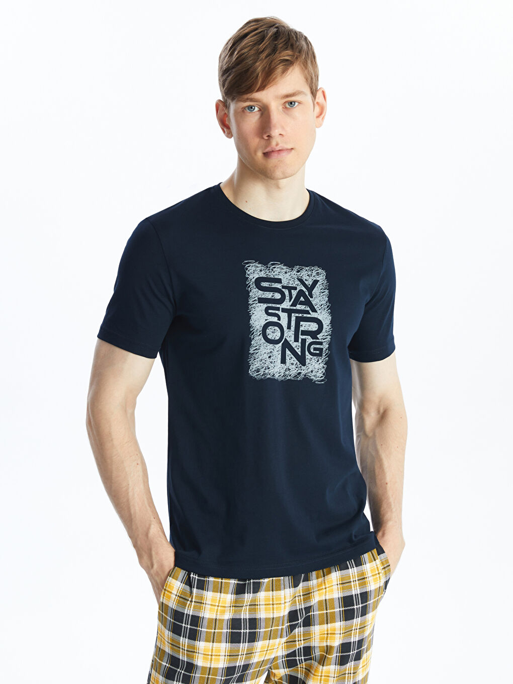 Sarı Standart Kalıp Erkek Pijama Takımı-2